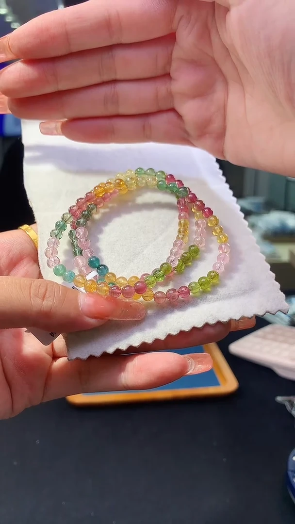 未镶嵌手链碧玺彩虹碧玺多圈5x（多样性发一）