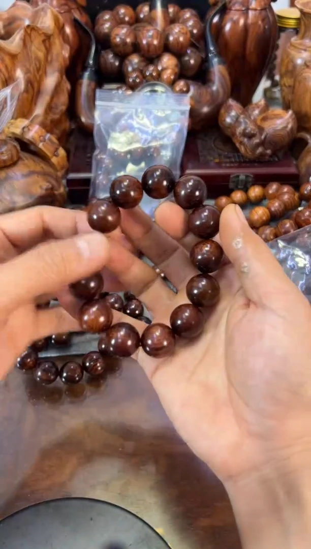 【闪购商品】黄花梨/降香黄檀手串/手链海南黄花梨1.8水波纹手串