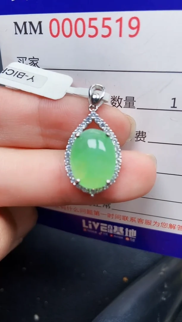 翡翠银S925镶嵌颈饰5519