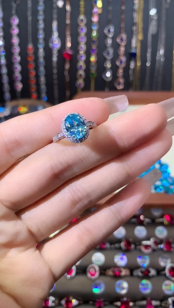 银S925镶嵌戒指碧玺79银