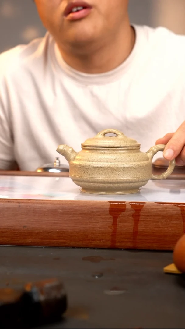 茶壶紫砂芝麻段泥 双线竹鼓