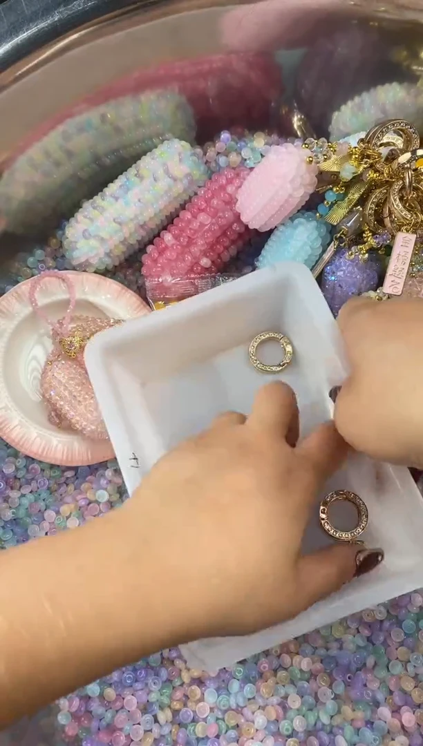 玻璃1190金色双面钥匙扣10个