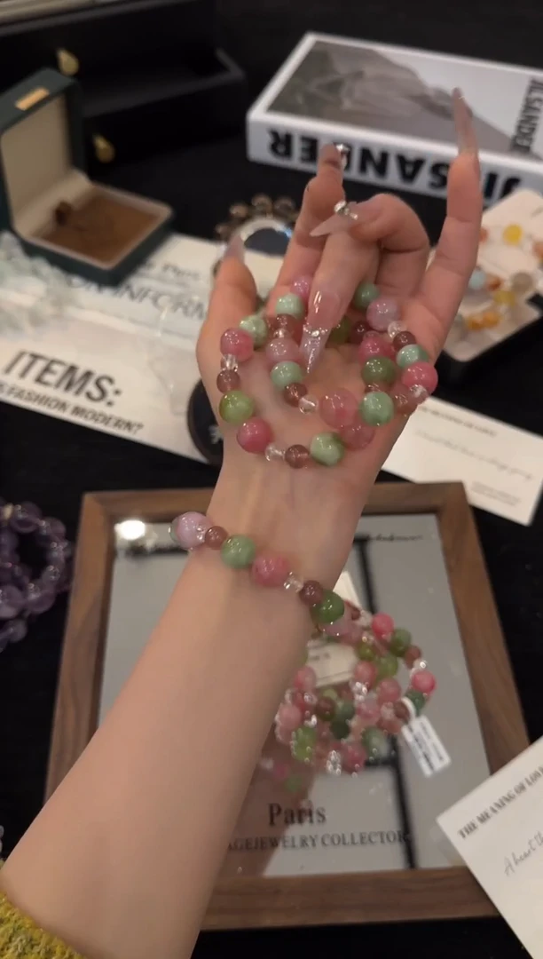 未镶嵌手链水晶青提芭乐x3402