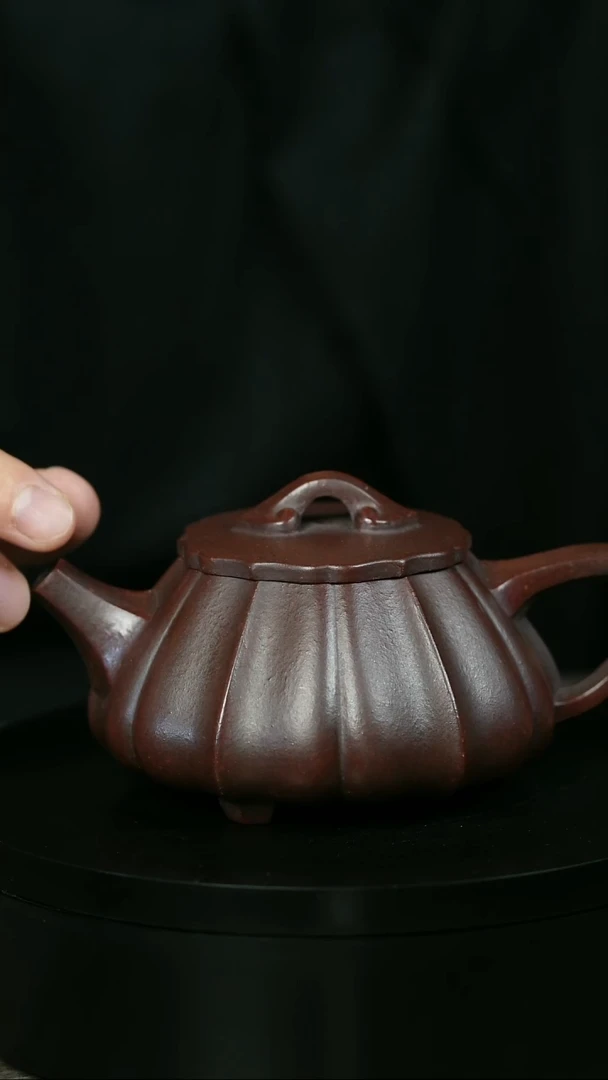 茶壶紫砂M***練H1391紫泥筋纹石瓢