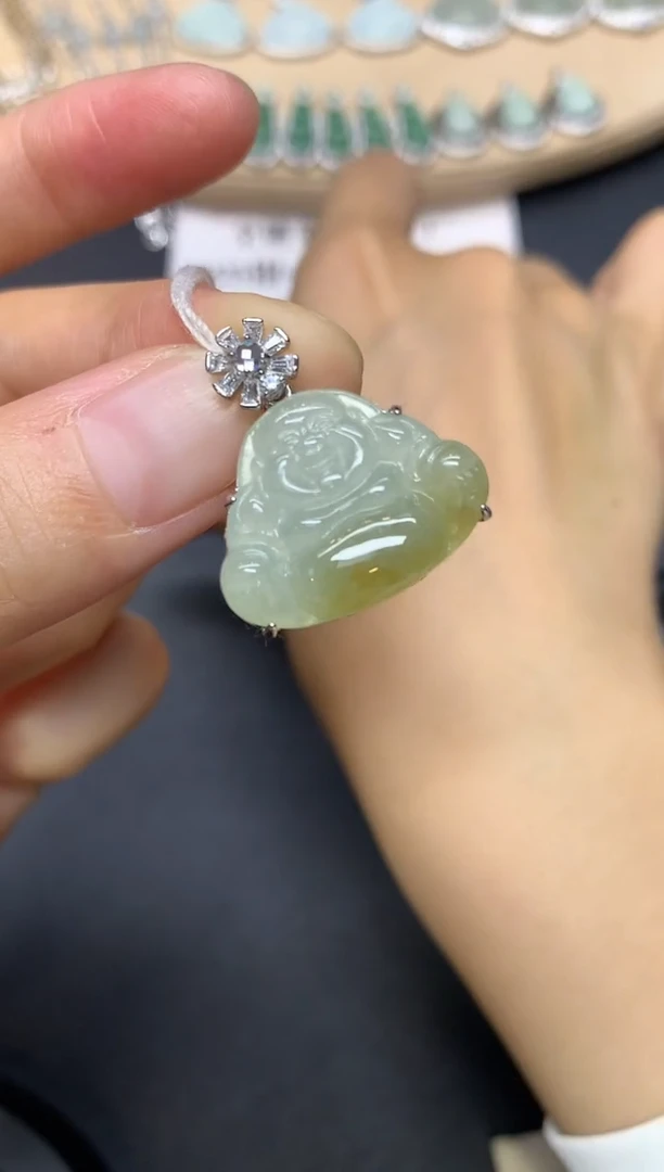 翡翠银S925镶嵌吊坠(不含链)佛公【多样性发其一】