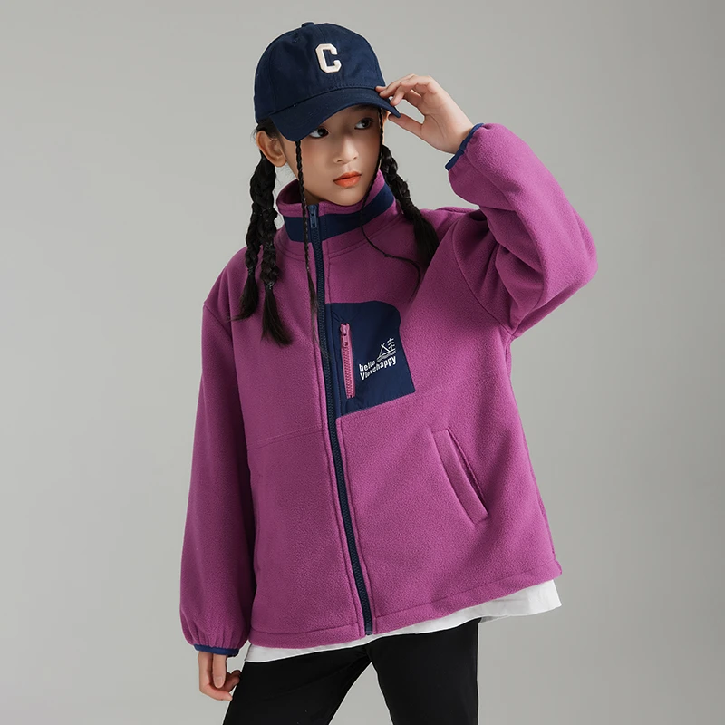 女童春秋外套女孩摇粒绒2025新款洋气时髦儿童冬季保暖双面绒上衣