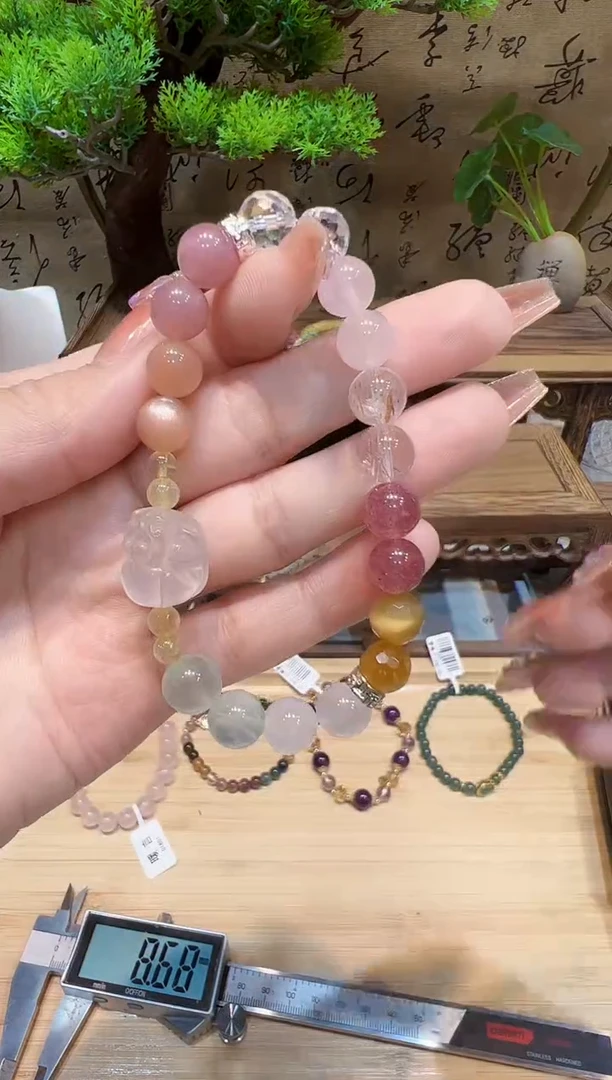 水晶手串未镶嵌手饰@@