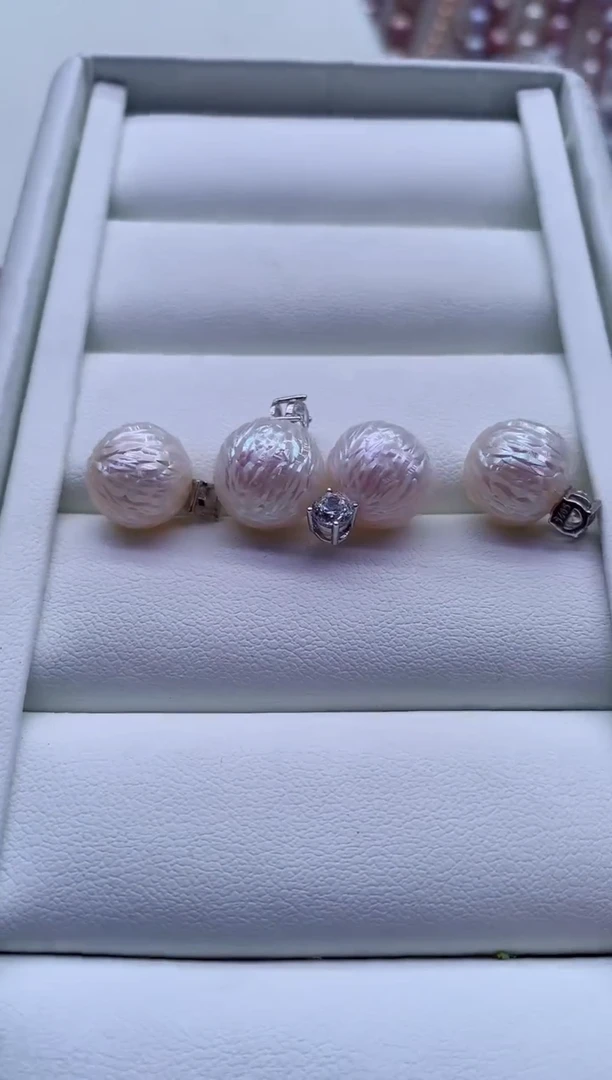 淡水珍珠银S925镶嵌吊坠(不含链)多样性发其一，非无暇