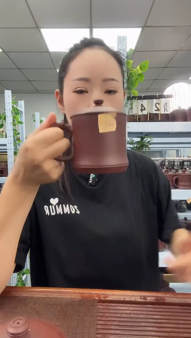 宜兴原矿紫砂全手工盖杯