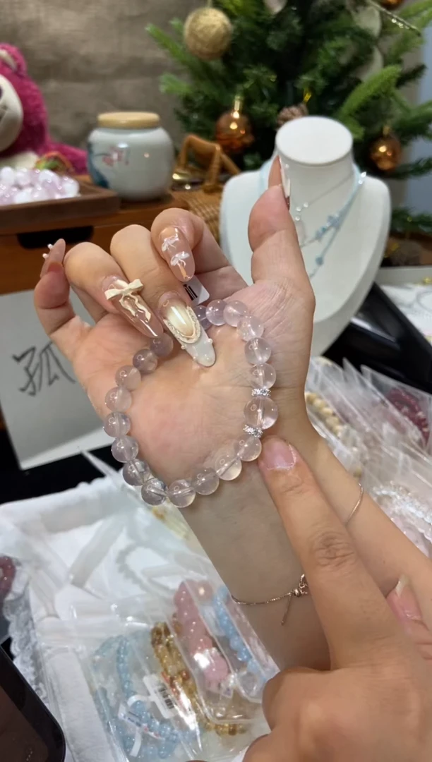 水晶手串未镶嵌孤品捡漏均匀瑕疵介意勿拍