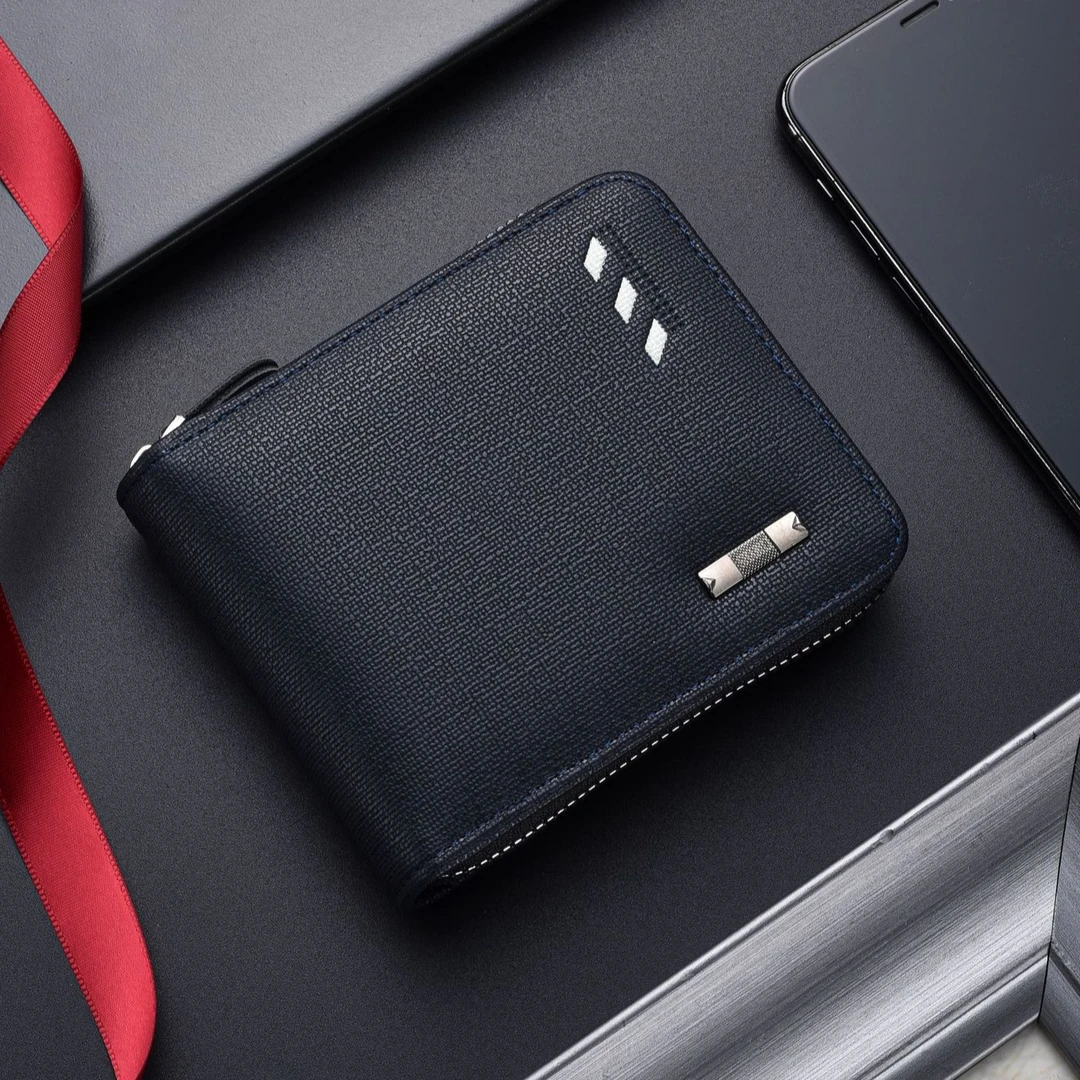 正品2025新款男士拉链钱包高级感复古短款钱包男款大容量收纳卡包