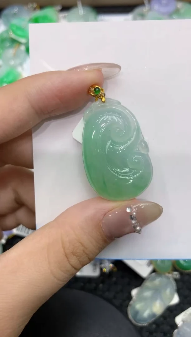 【闪购商品】翡翠颈饰18K金镶嵌222222222