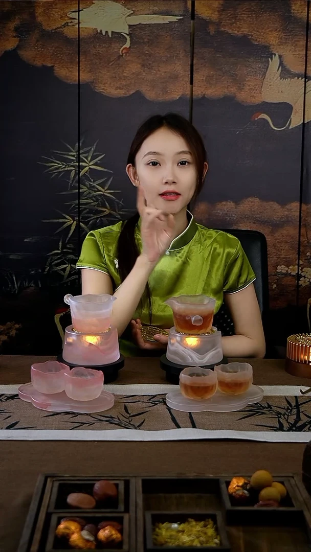 温茶器+侧把+2茶杯+2垫片（备注颜色）