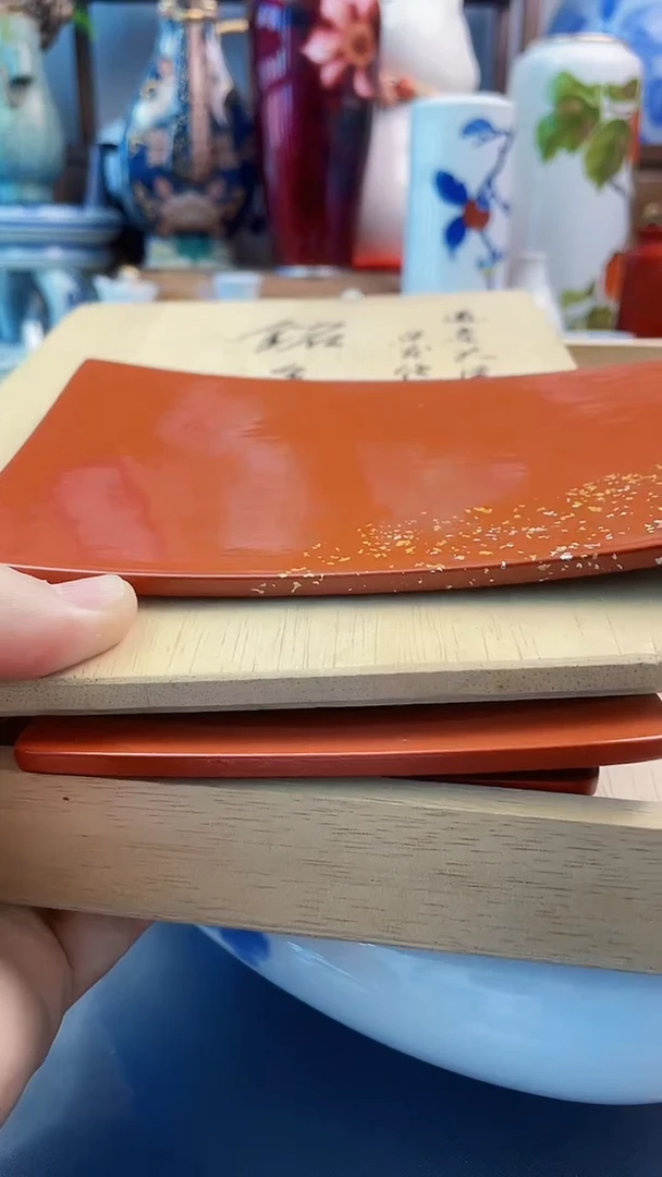 瓷片做**鱼日产实木壶承五件套