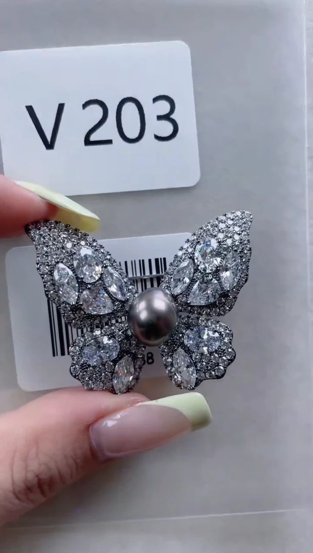 未镶嵌胸针海水珍珠V203