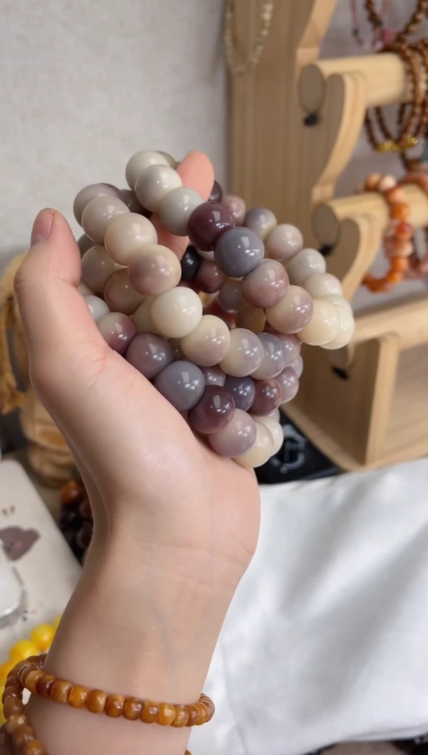 菩提根/象牙果手串紫美人玉化大肠15mm