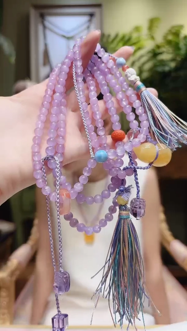 【闪购商品】锂辉石斜挎未镶嵌蜜蜡葫芦紫锂辉斜挎