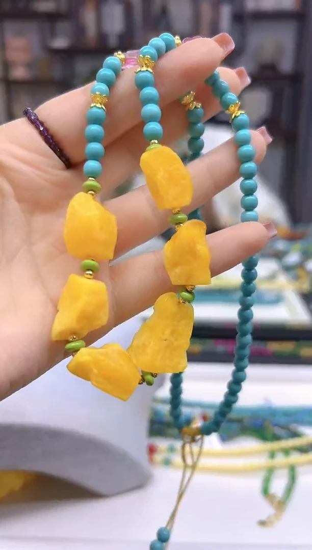 【闪购商品】蜜蜡毛衣链未镶嵌M475