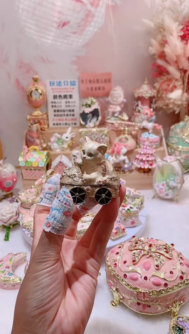 珐琅彩首饰盒摆件