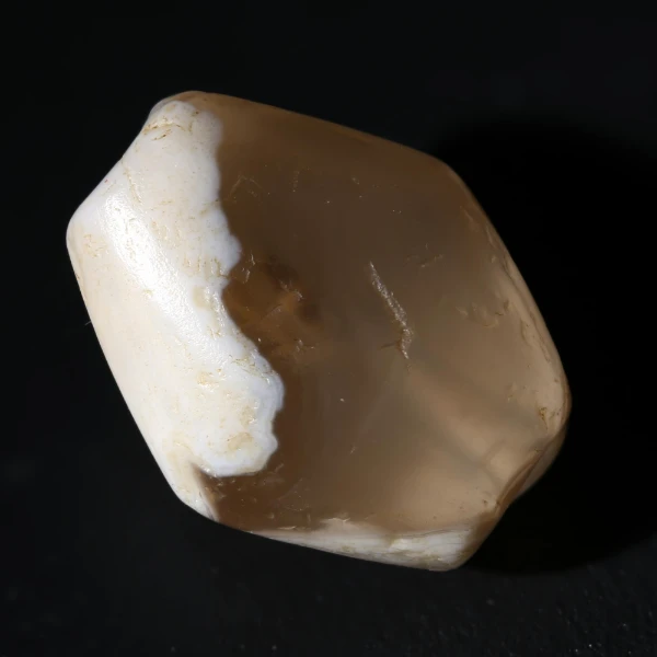 带灰皮冰糖玛瑙橄榄珠 单颗对孔15.3m直径12.8m