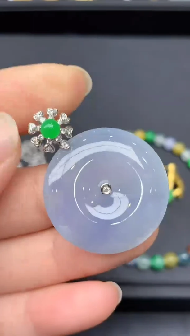 颈饰18K金镶嵌翡翠281-雪姐翡翠天天见