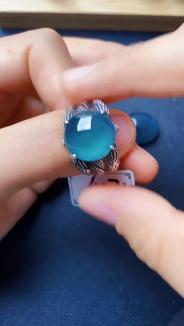 银S925镶嵌戒指翡翠22222