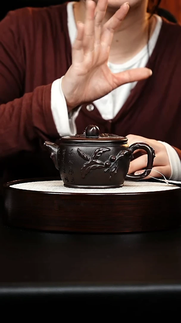 茶壶紫砂寿桃汉瓦3