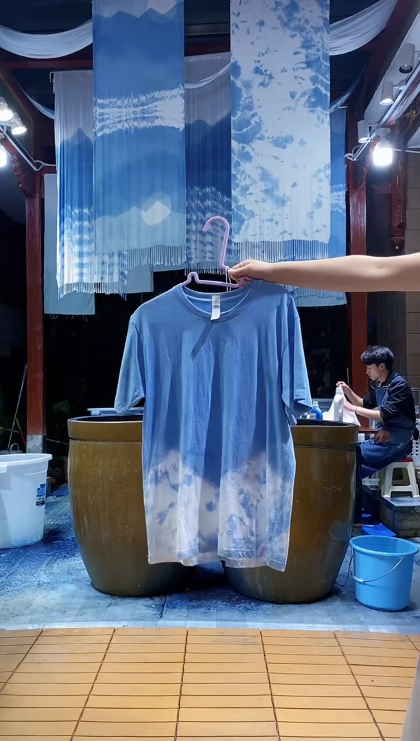 云浅蓝深 扎染服装 106