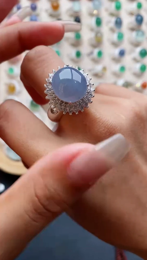 翡翠戒指未镶嵌天然缅甸翡翠A货111 4-2