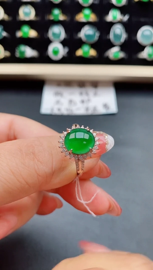 【闪购商品】翡翠戒指银S925镶嵌50850