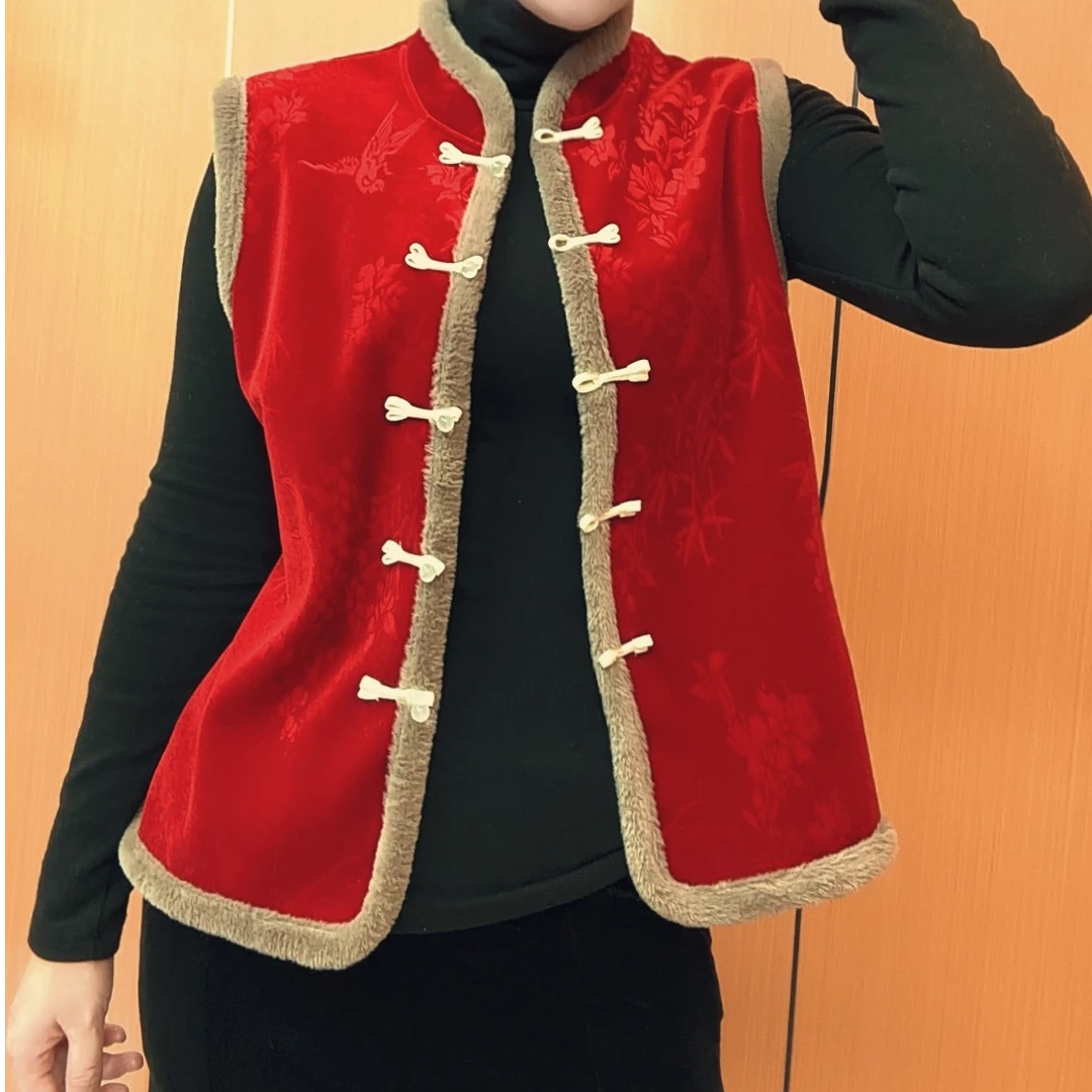 冬季常规款女立领马夹女士短款加厚国潮