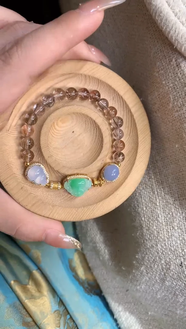银S925镶嵌手串翡翠手串