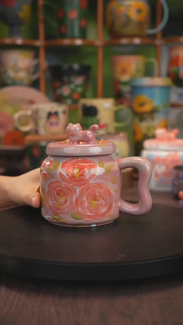 紫砂油画釉下彩手绘