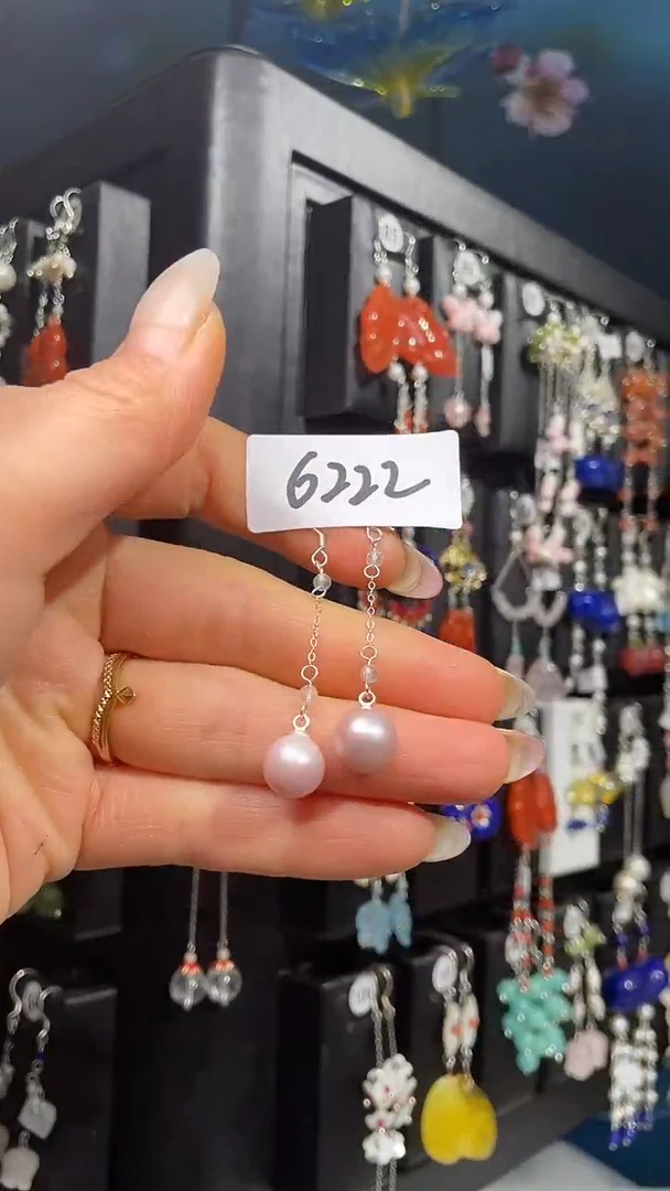 银S925镶嵌耳饰紫晶喜欢拍