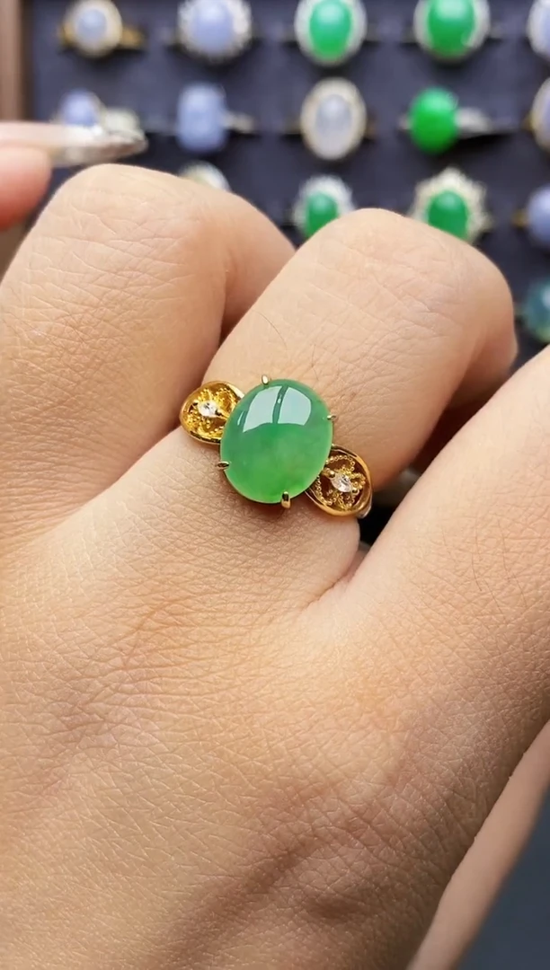 银S925镶嵌戒指翡翠1147