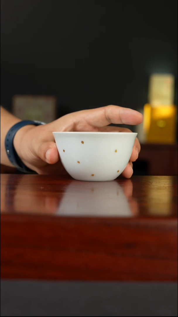 祖传窑  真柴窑传承400年点金卧足杯·