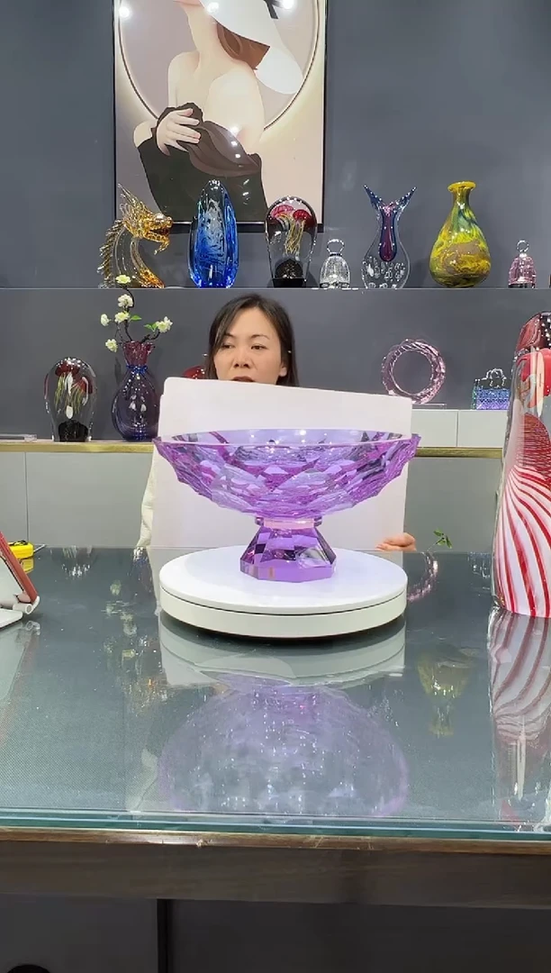 手工艺品琉璃 水晶果碗1个