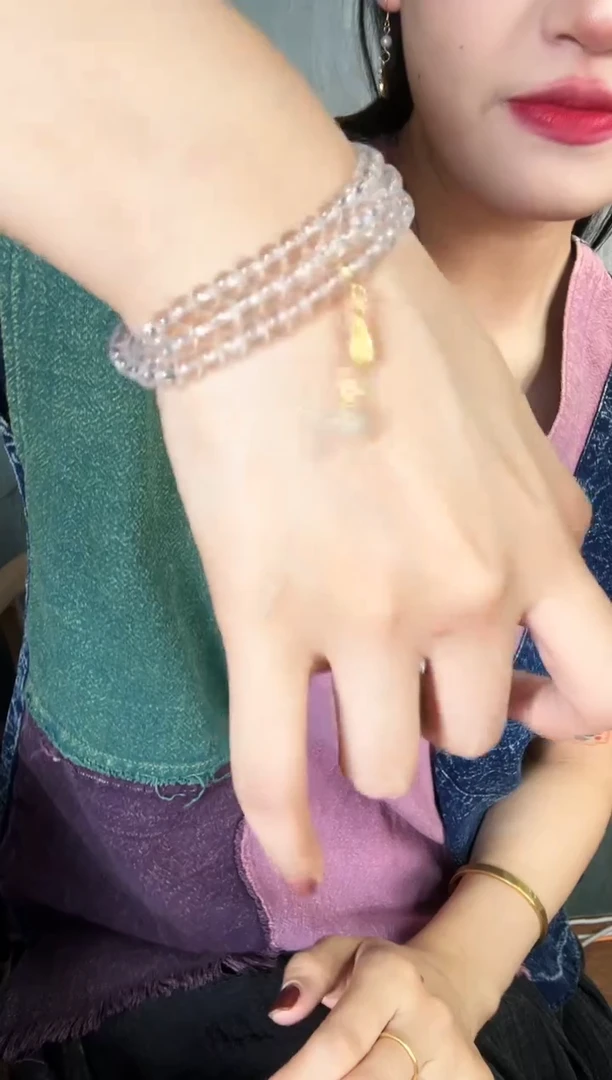 水晶手串银S925镶嵌水晶三圈款