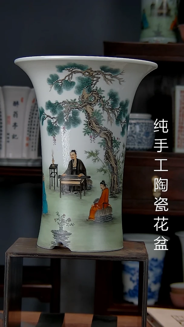 景德镇陶瓷 手工花盆