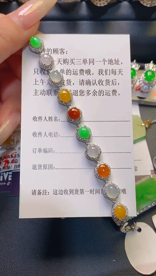 翡翠银S925镶嵌耳饰天然