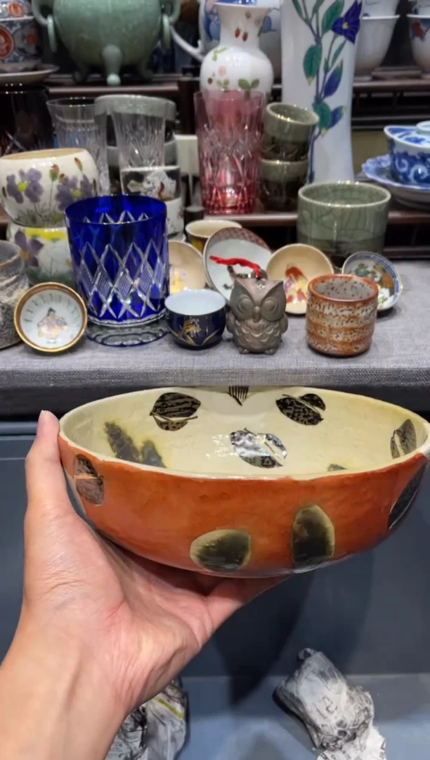 瓷片全新粗陶大钵