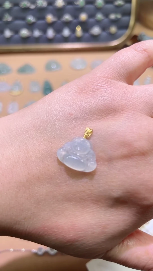【闪购商品】翡翠颈饰18K金镶嵌佛公