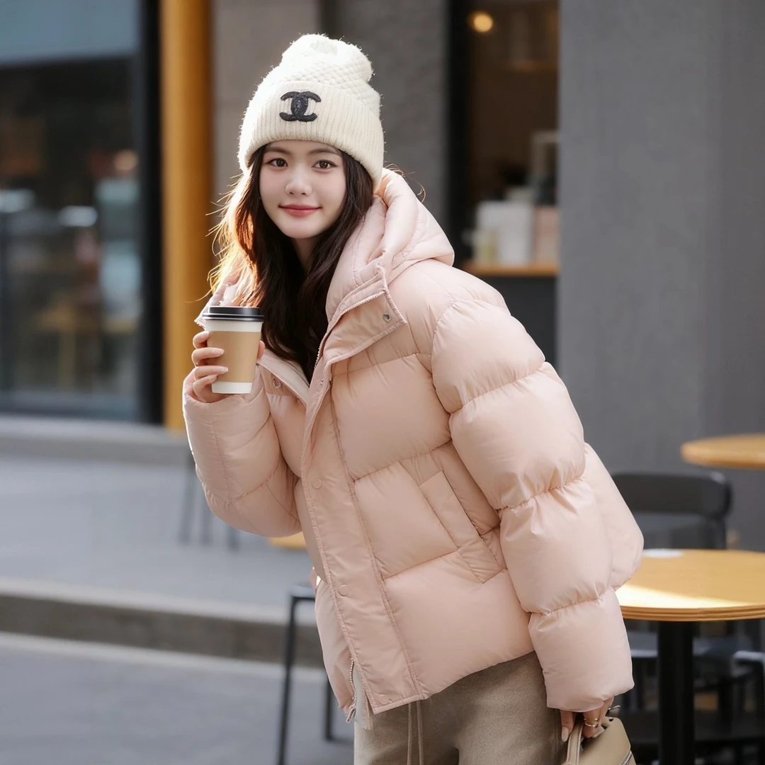 保暖加厚短款羽绒服女冬季90%白鸭绒2025新款韩版时尚面包外套