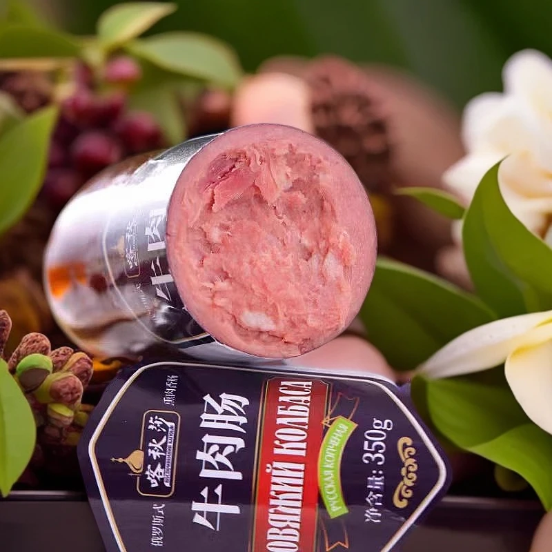 俄罗斯风味牛肉肠忆喀秋莎牌牛肉鸡肉混合烟熏香肠肉肠即食350g