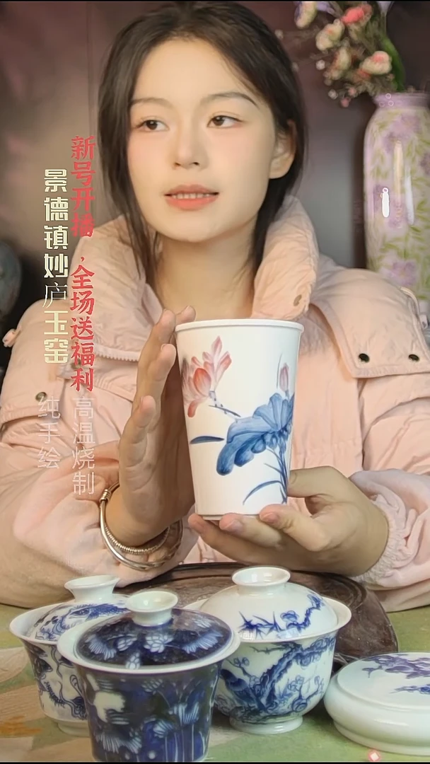 盘陶妙庐玉窑可乐杯微瑕