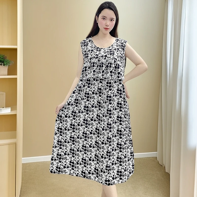 【不带胸垫防凸点】棉绸睡裙夏季爆款2025款大码可外出家居服(Y113)