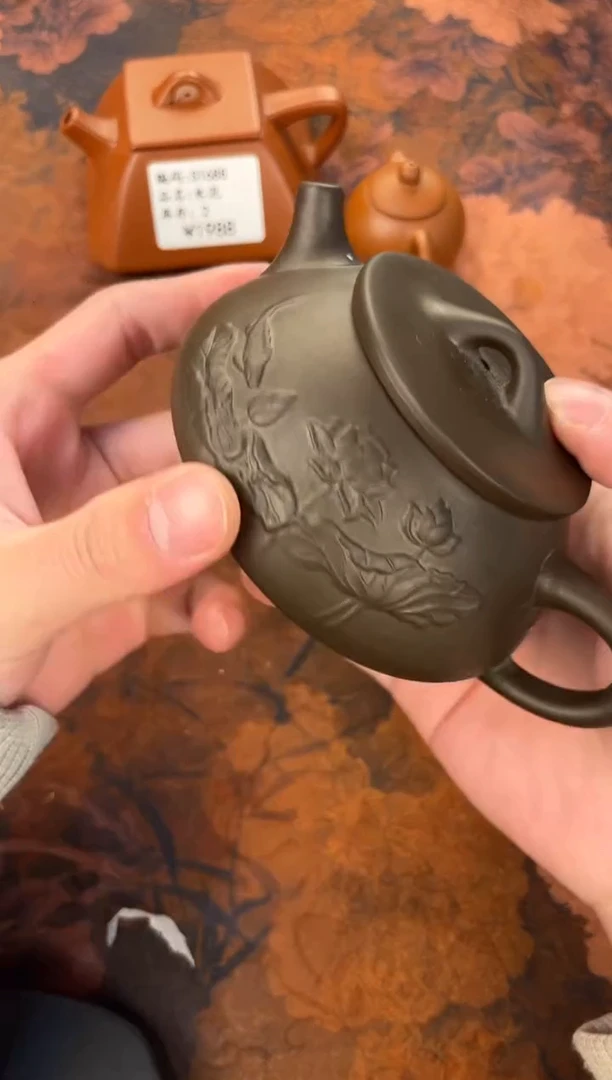 茶杯紫砂-荷花石瓢紫砂