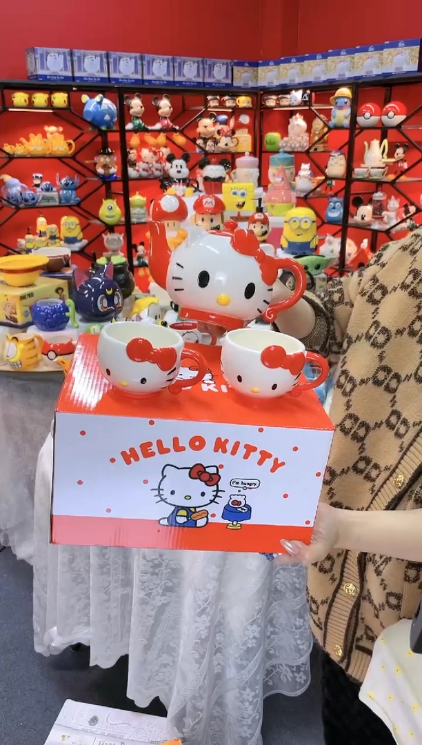 【闪购商品】.@@凯特猫一壶二杯（陶瓷）