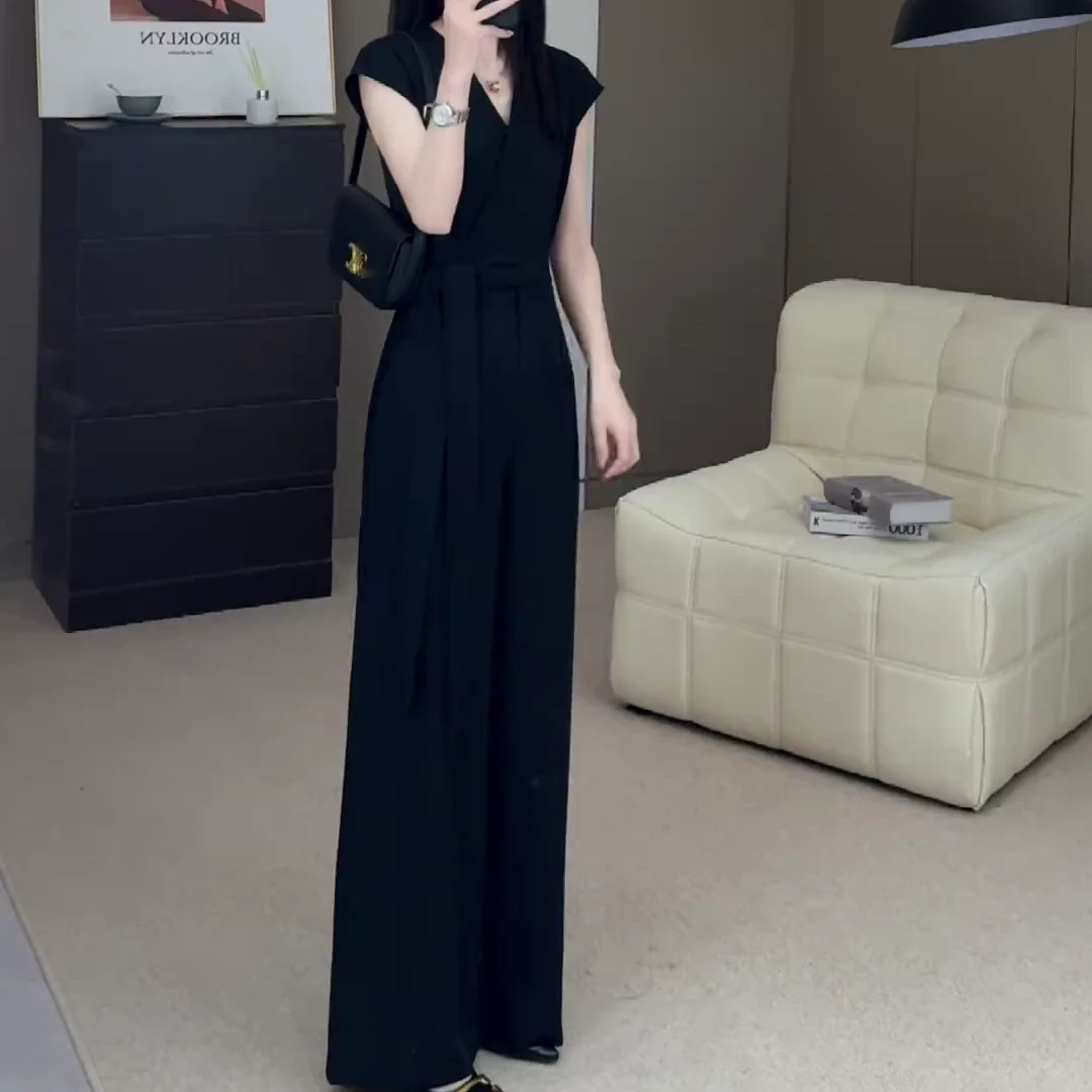 2025夏季新款时尚显瘦气质女士网红休闲洋气连体裤百搭款D6250