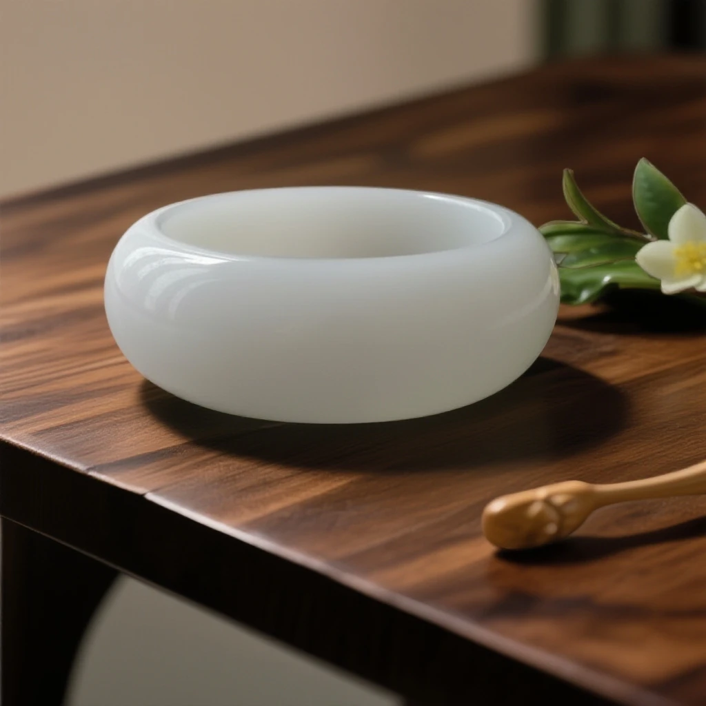 抖音质检先鉴后发出具和田玉证书保真保天然和田玉白玉轮胎手镯